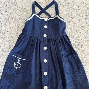 Polo by Ralph Lauren Navy Dress with Anchor Embroidery